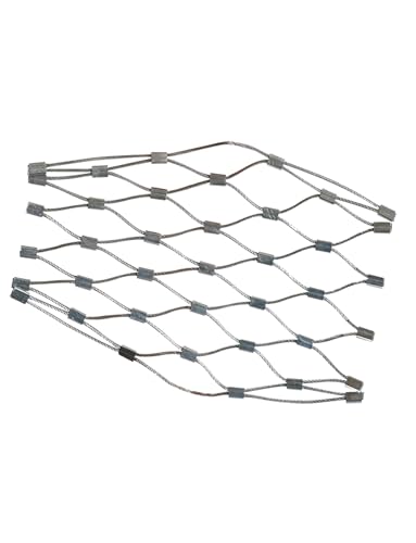 Stainless Steel Woven Wire Mesh 304 Stainless Steel Rope Net 10cm Mesh Metal Safety Protection Net Anti-Theft Anti-Fall Net for Stair, Balcony, Garden, Farm(1.5x15m/4.92x49.21f)