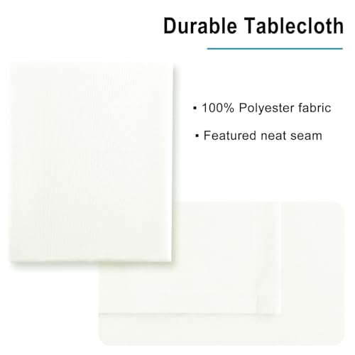 Hiasan Rectangle Tablecloth - Stain Resistant Waterproof and Spillproof Washable Table Cloth for Kitchen Dining Room, Ivory, 54 x 80 inch by Hiasan - Image 4