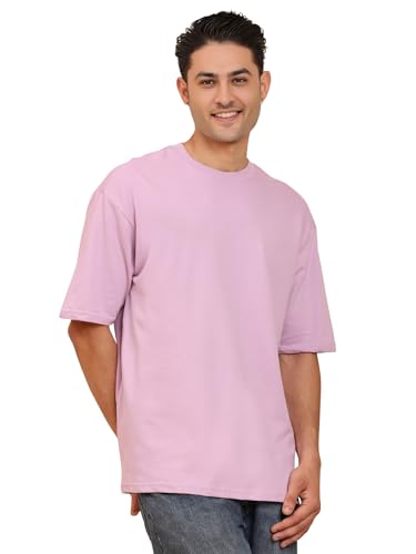 Image of Amazon Brand - Anarva Men's Oversized Cotton T-Shirt | Crew Neck | Half Sleeve | Solid Casual Tee