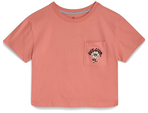 Image of Volcom Girls Crop Top - Short Sleeve Cropped Girls T Shirts Crewneck Summer Tops (Size Runs Small Size Up Recommended)