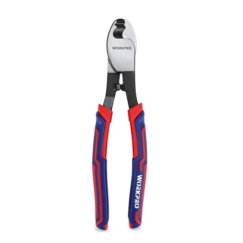 WORKPRO Szczypce do kabli, 20 cm, ze stali wysokowęglowej, do precyzyjnego cięcia, o wysokiej twardości, z antypoślizgowym uchwytem, do ściągania kabli miedzianych, rękodzieła