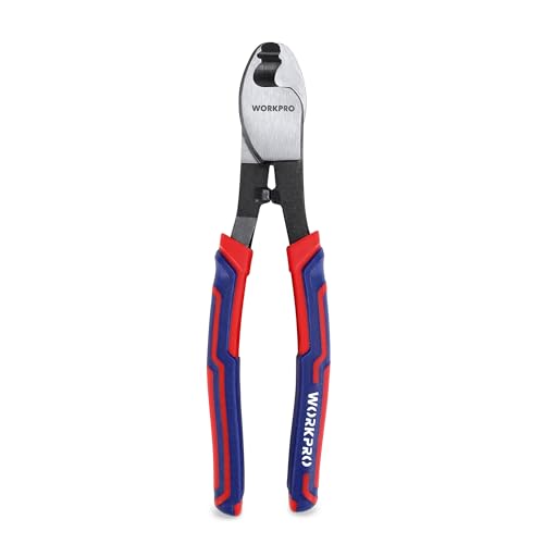 WORKPRO Kabelschere, Kabelschneider 210mm, Drahtschneider für Aluminium Kabel, zum Schneiden und Abisolieren von Kupferdrähten und -kabeln, für DIY-Projekte