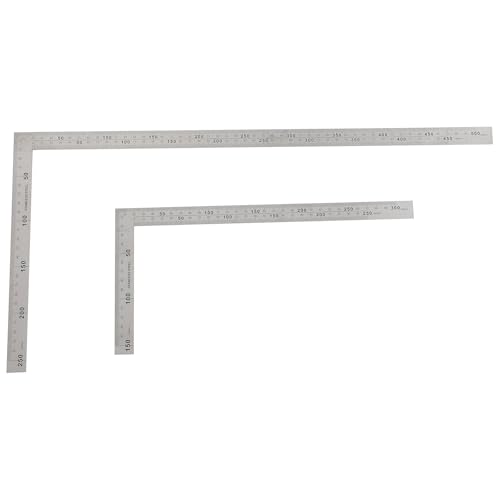 Règle carrée en L POPETPOP en acier inoxydable lot de 2 équerres métalliques durables