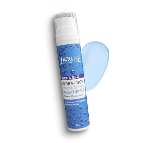 Image of JAQULINE USA Hydra Glo Hydra Rich Double Action Moisturiser | Deep Hydration & Anti-Aging | Lightweight, Non-Greasy Formula | Soothes & Nourishes All Skin Types - 50g