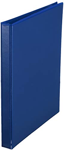 AmazonBasics 1/2 Inch, 3 Ring Binder, Round Ring, Customizable View Binder, Blue, 6-Pack
