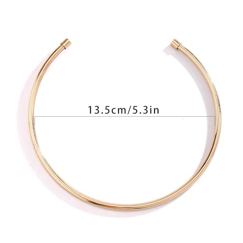 Simple Metal Collar Necklace Open Round Clavicle Chain Summer Beach Body Chain Jewelry Festival Statement Collar Choker Necklace for Women4