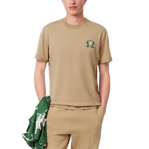 Lacoste Men's Classic Fit Made in France Graphic T-Shirt, Brown, Small