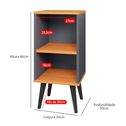 Mesa de cabeceira CHARME (CINZA/CINAMOMO)