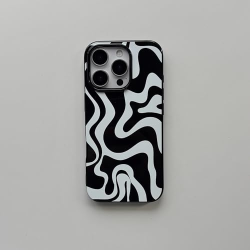 Coque iPhone 15 Pro Max Rigide Blanche Effet Vagues