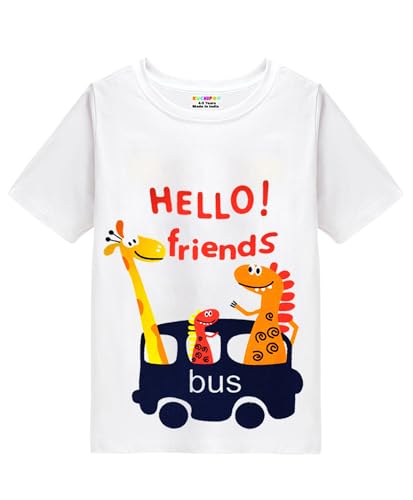 Image of Kuchipoo Boys Half Sleeves Regular Fit Cotton T-Shirt