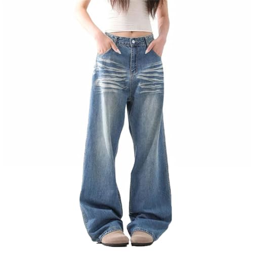 Men’s Casual Street Denim, Wide Leg Ripped Design, Summer Distressed Fit Trousers