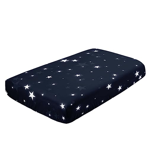 Image of Crib Bedding Set, 3-Piece Nursery Bedding with Comforter, Sheet & Skirt - Rocket Astronaut Moon Printed - Black