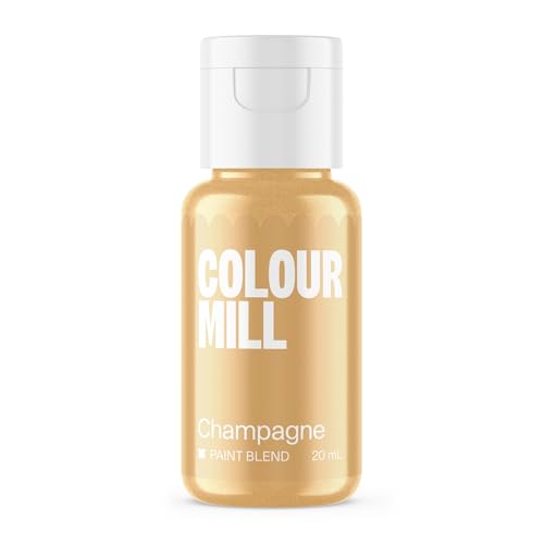 Image of Colour Mill Edible Food Paint - Vibrant Cake & Fondant Decorating Colors for Cookies, Chocolate, Royal Icing & Desserts 20 Milliliters - Metallic Champagne