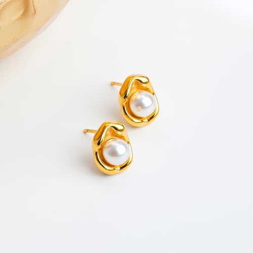 Image of Rubans Demi Fine Stainless Steel Stud Earrings Daily Gift for Women & Girls