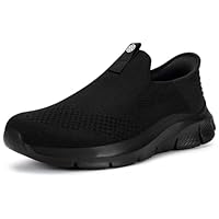 Zapatillas Casual para Mujer Slip-ins Sneaker Hombre Zapatos de Deportivas Caminar Correr Tenis Manos Libres Sin Cordones Negro 38EU