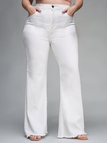 Image of Miss Chase A+ Women's Wide-Leg High Rise Regular-Length Stretchable Denim Jeans