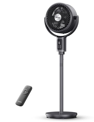 PELONIS Ventilateur Tour avec Télécommande, Silencieux 20dB, 9 Vitesses & Minuterie 9H, Hauteur Réglable, Oscillation 135° et 100°, Économe pour Chambre