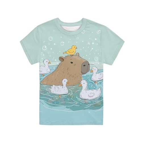 Image of WELLFLYHOM Kids Tshirts Girls Boys Short Sleeve Crewneck Tees Shirts Casual Sport Pullover Tops Size 3-16 Years