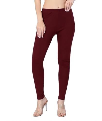 Image of Thrifty Thread Women's Cotton Full Length Leggings | Soft & Comfortable Leggings | High Waist | Regular Fit