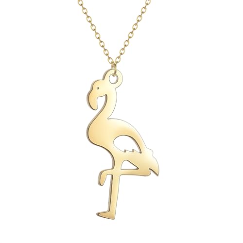 Collier flamant rose anti-oxydation pour éviter les taches sur la peau et le ternissement