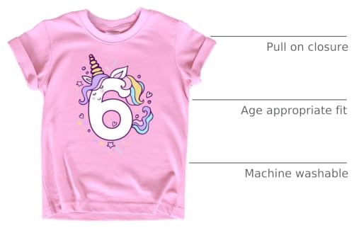 Image of Unicorn 6th Birthday Shirts for Toddler Girls Outfit 6 Year Old Six Sixth Shirt