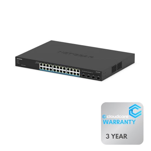 Image of NETGEAR MS324TXUP 24-Port 𝐌𝐮𝐥𝐭𝐢-𝐆𝐢𝐠𝐚𝐛𝐢𝐭 U60 PoE++ Smart Switch | Advanced Network Management | Stay Protected with Cloud Care's 3 Year Warranty SupportPlus Included