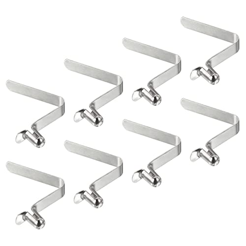 PATIKIL 8x5mm Kayak Paddle Snaps, 8 Pack Tent Pole Push Button Spring Clips Steel Hollow Button Locking Tube Single Pin for Kayak Paddle Tent, Silver