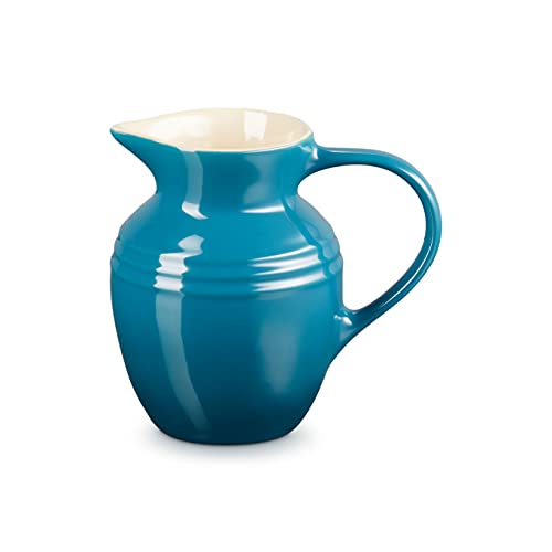 LE CREUSET Jarra de desayuno de cerámica de gres, 600 ml, 550 g, Azul Deep Teal