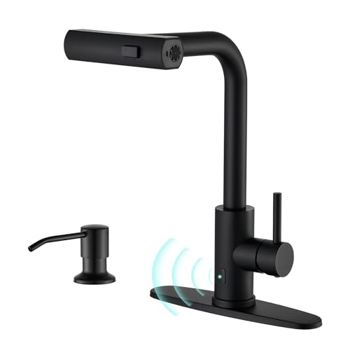 Matte Black Touchless Kitchen Faucet with Sprayer