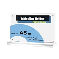 Supporto Da Tavolo Acrilico A4 Orizzontale - 5 Pezzi, Chiusura Magnetica, Per Menu E Brochure - Foto 7