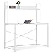 vidaXL Mesa Escritorio Ordenador Estantería Diseño Moderno Industrial Mueble Estante PC Computadora Estudio Oficina Trabajo Aglomerado Metal Blanco