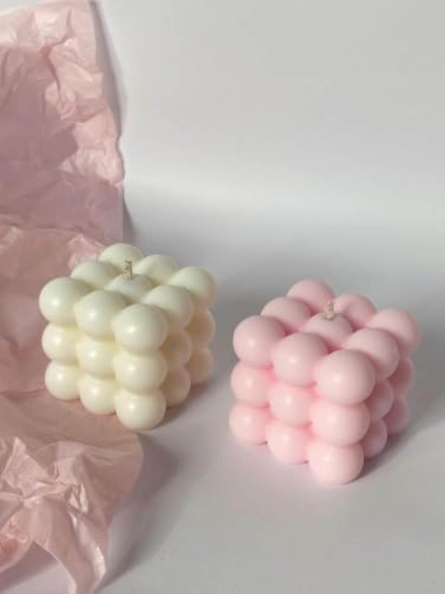 Handcrafted Bubble Cube Candle, Decorative Aesthetic Soy Candle