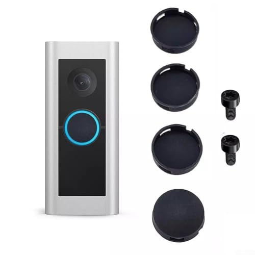 Yuanpgky Cubierta de botón de repuesto con cable para timbre de puerta con tornillos para Video Doorbell Pro, paquete de 4 botones negros y juego de accesorios de metal (negro)