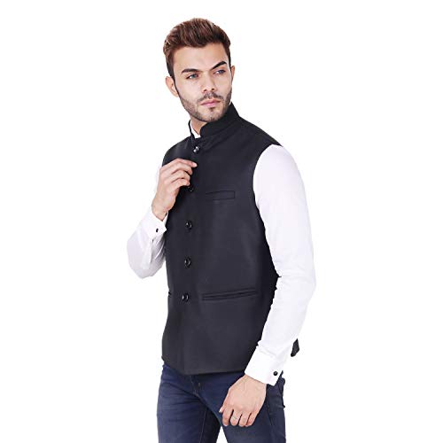 Image of Badoliya & Sons Nehru Jacket for Men's Formal Wear (Black)