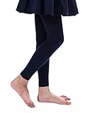 EVERSWE Girl's Microfiber Footless Tights, Ballet Dance Tights, Ultra Soft Leggings (Navy Blue 2-4)