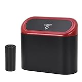 Hanging Car Trash Can with Lid - Portable Mini Waterproof & Odor-Resistant Garbage Bin for Car Door/Office/Home, Plastic Desktop Wastebasket Auto Trash Can