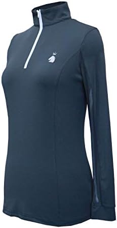 HR Farm Women's Ice Feel Quick Dry Performance Rider Longsleeve Shirt (Gray, Medium)
