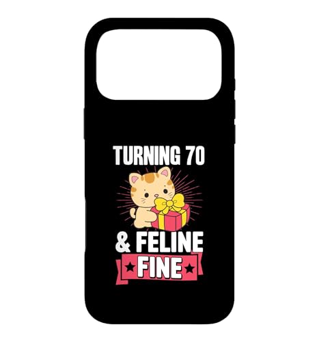 Turning 70 And Feline Fine Pun �L�e�[�}�̒a�����p�[�e�B�[�p �X�}�z�P�[�X iPhone 17 Pro Max �p