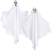 Halloween Outdoor Decoration, 2PCS Hanging Ghosts with Hanging Ghosts, for Halloween, Patio, Carnival, Tree, Porch, Patio, Lawn, Front Garden