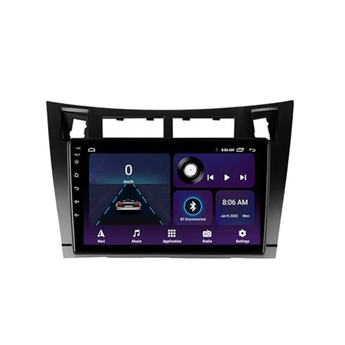 Pantalla Carplay Toyota Yaris 2007-2011 con autorradio Bluetooth portátil y cámara de visión