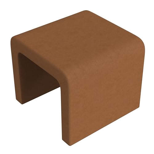 Image of HomePop 22 inch Modern Arch Velvet Ottoman - Rust Orange