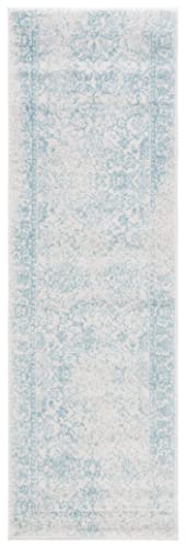 Safavieh Distressed Rug for Living Room Dining Room, Bedroom - Adirondack Collection, Short Pile, in Ivory and Light Blue, 122 X 169 cm - Image 3