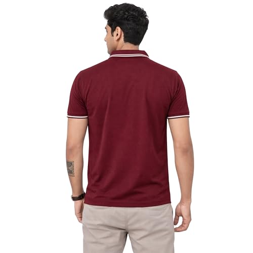 Image of Hangout Hub Men's Polo T Shirt | Solid | Plain Regular Fit Tees|Collar T-Shirts|Half Sleeves|Set of 1 & 2|HH.MP.MAR