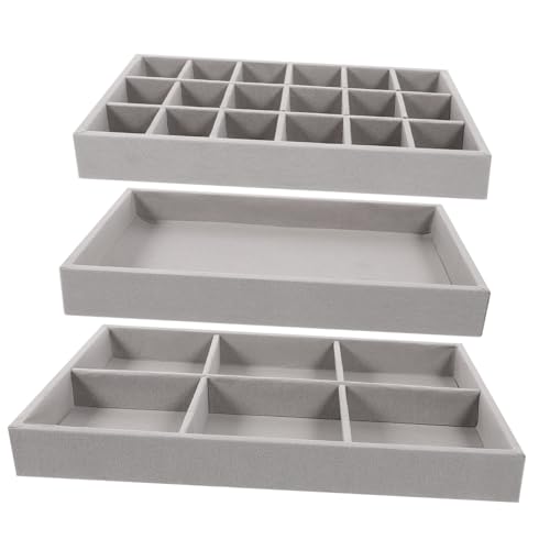 TINEASUR 3pièces Support De Rangement Pour Bijoux Organisateur De Plateau Pour Boucles d Oreilles Bagues Et Bracelets Pour Exposition Et Ordonnée Des Accessoires