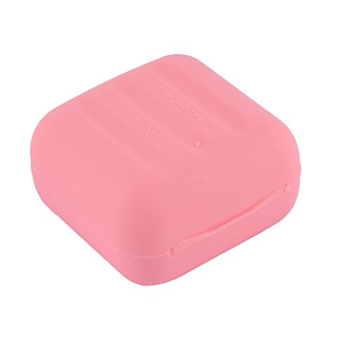 Uxcell Plastic Houseware Travel Mini Soap Dish Box Holder Case Container Pink #TOP3