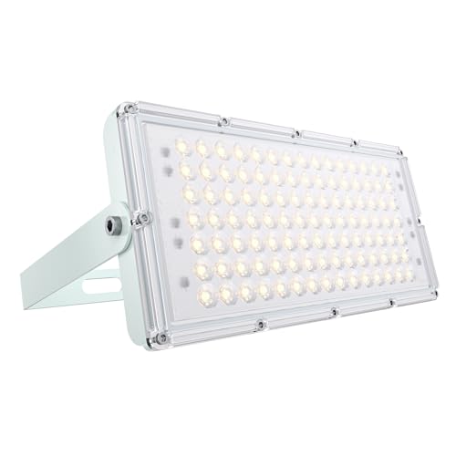 Allin LED Strahler Außen 100W - 10000LM Superhell LED Scheinwerfer 6500K Kaltweiß Led-Strahler Außen, IP65 Wasserdicht Außenstrahler für Garten, Garage, Sportplatz, Terrassen