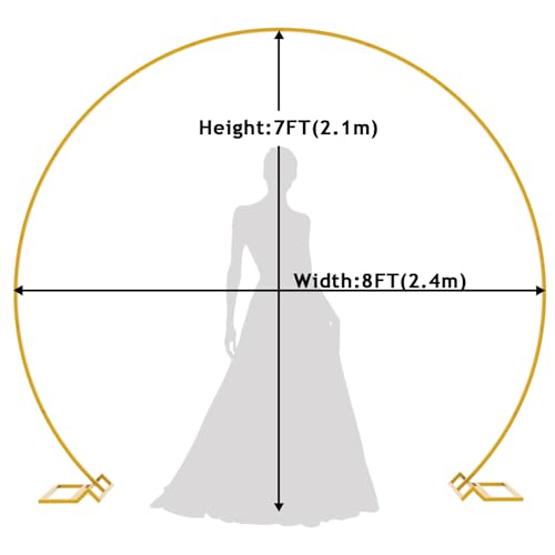 Fomcet Round Backdrop Stand 8FT Gold Circle Balloon Arch Frame Large Metal Wedding Arch for Anniversary Birthday Party Valentine Ceremony Wedding Decorations Thickened Square Tubes - Image 4