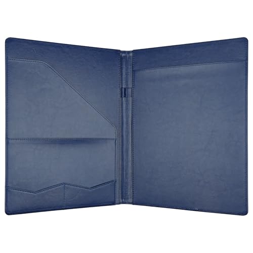 Image of Professional Padfolio Portfolio Binder, Faux Leather, Blue