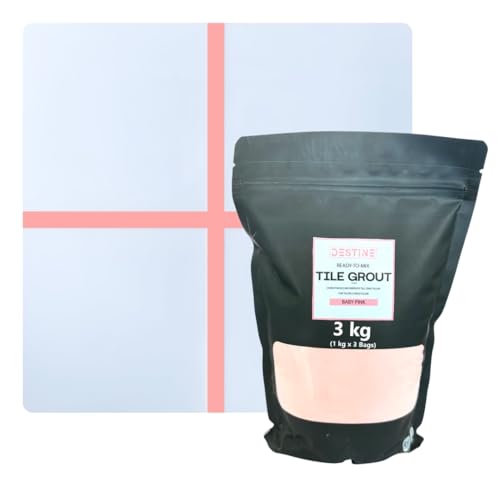 Image of DESTINE READY-TO-MIX inchTILE GROUT inch (16 COLOURS) (ALL PACKS: 100 Gm,250 Gm,400 Gm,800 Gm,1 Kg), Waterproof, Crack Filler, Cement Based Tile Gap Filler (3 Kg, Baby Pink)