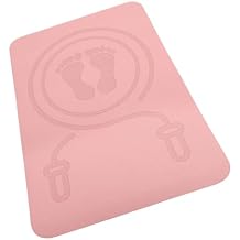 Multi-function Skipping Mat Tpe Non-slip Shock Absorbing Jump Rope Pad Thick Soundproof Exercise Mat for Indoor Home Fitness Workout 60x40x1cm Pink